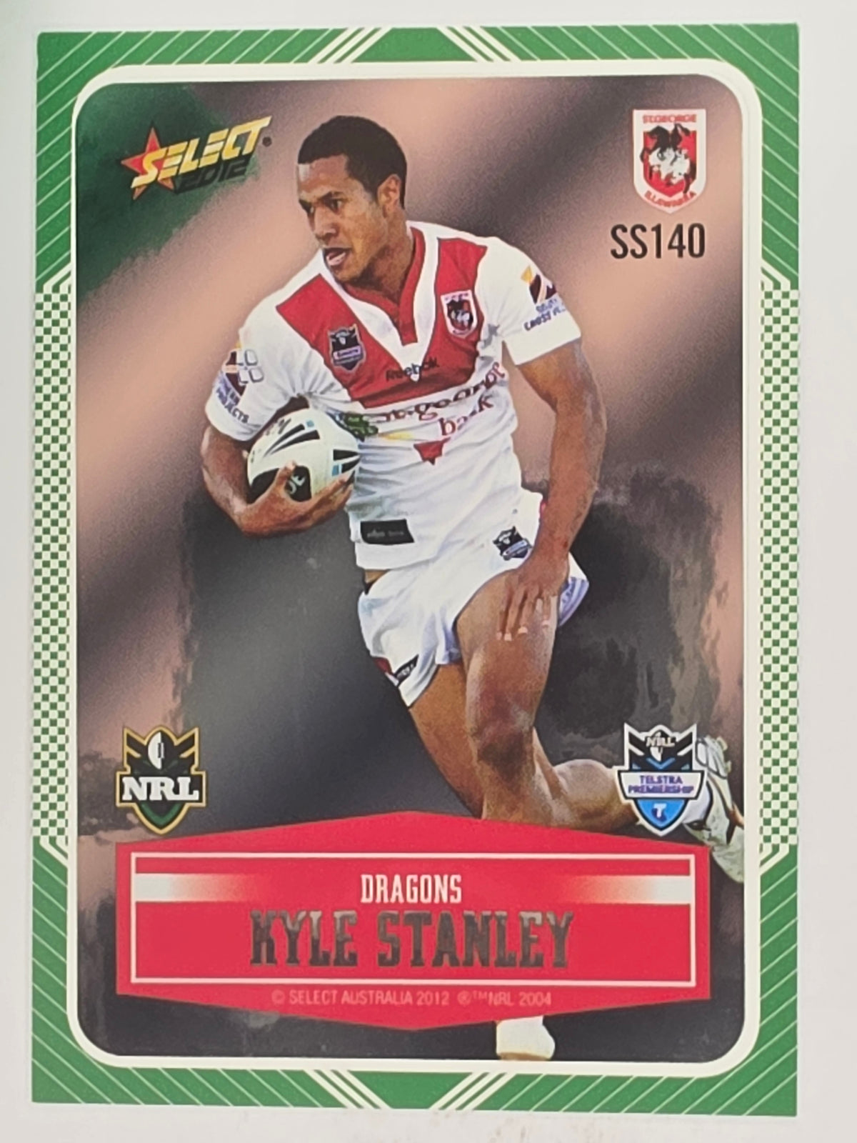 NRL 2012 Champions Peeled Parallel Card #140 Kyle Stanley St George Illawarra Dragons