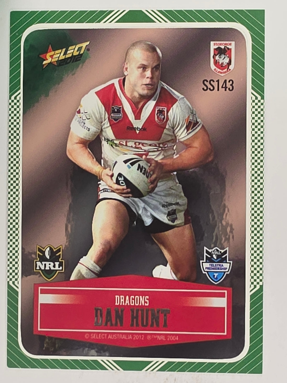 NRL 2012 Champions Peeled Parallel Card #143 Dan Hunt St George Illawarra Dragons