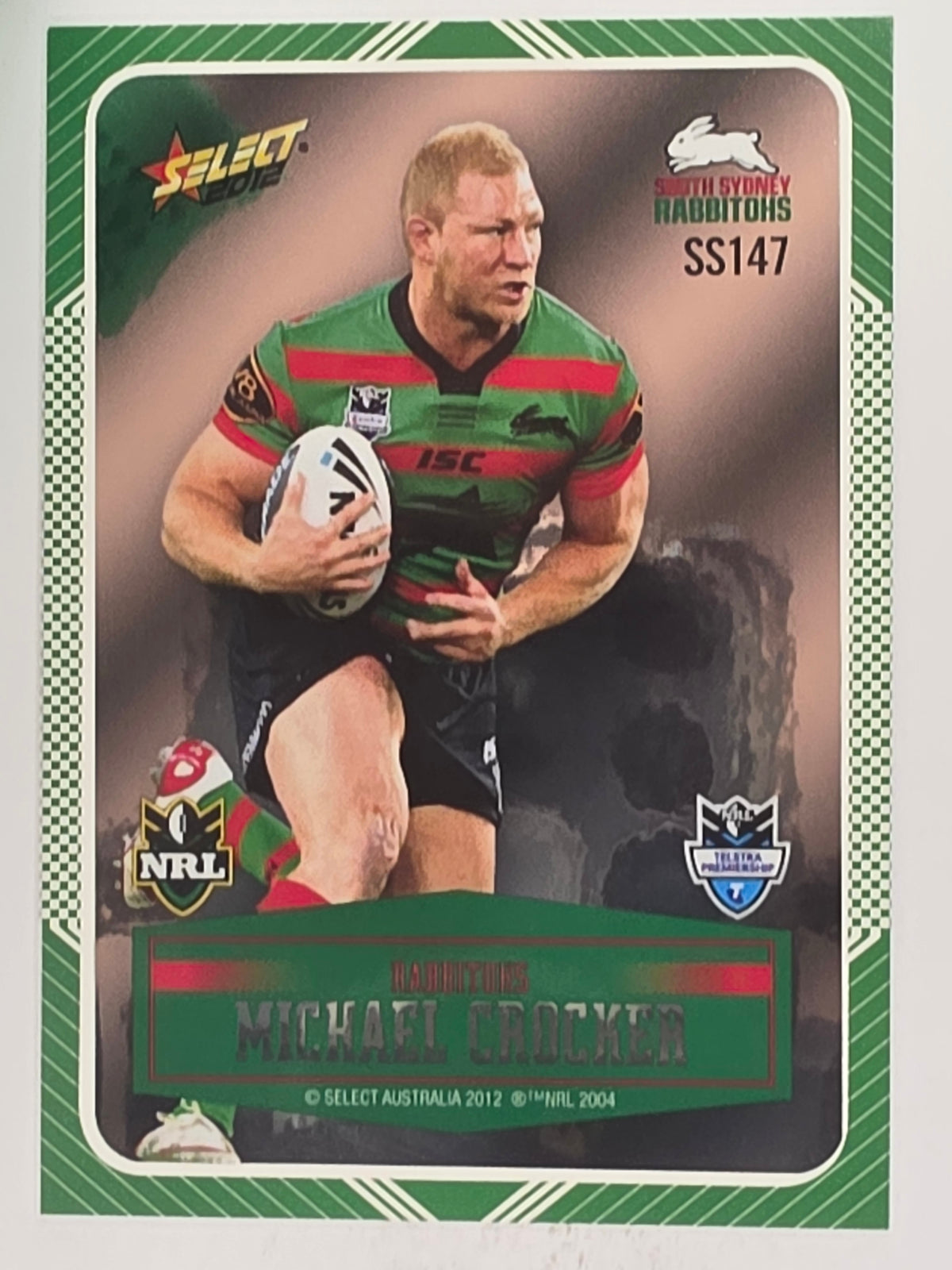 NRL 2012 Champions Peeled Parallel Card #147 Michael Crocker South Sydney Rabbitohs