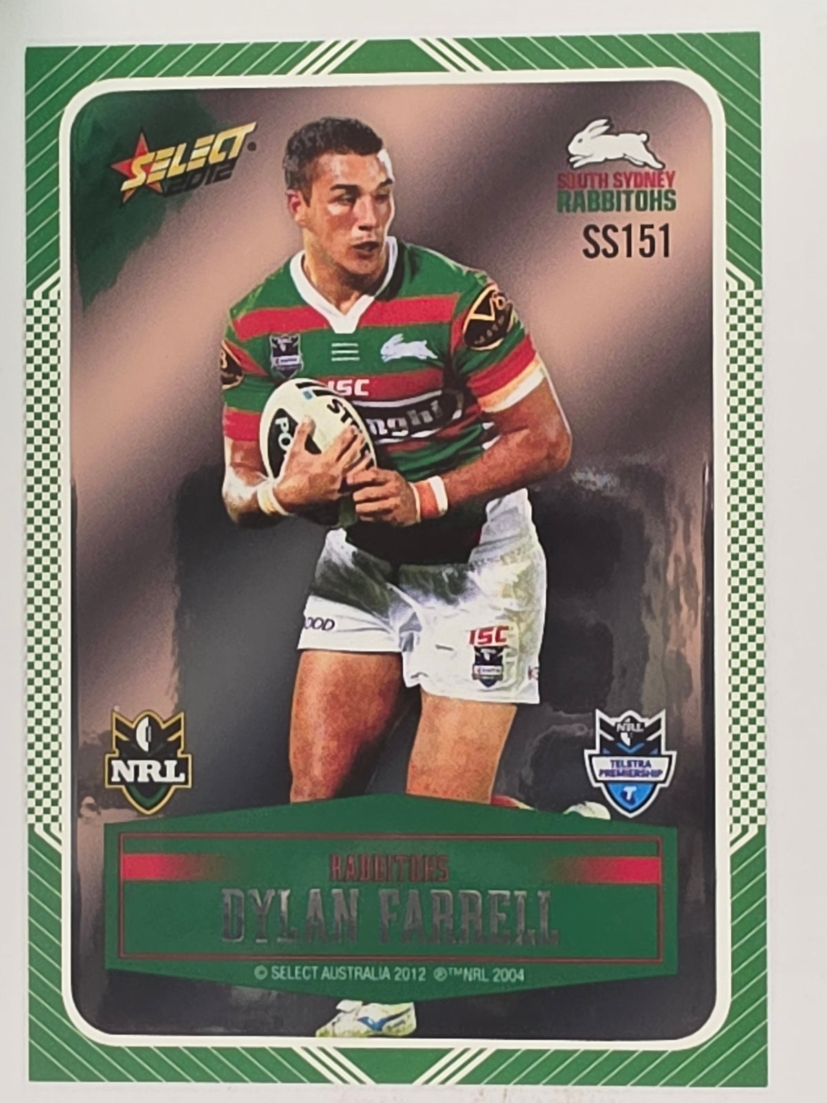 NRL 2012 Champions Peeled Parallel Card #151 Dylan Farrell South Sydney Rabbitohs