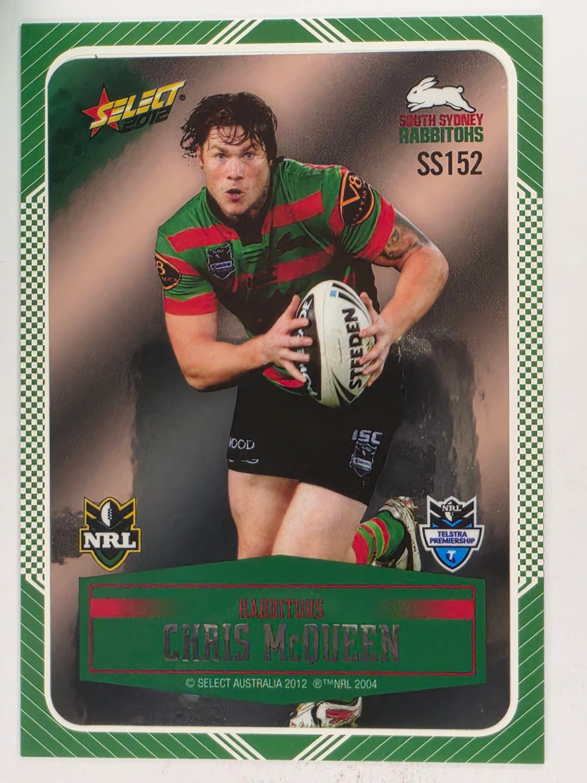 NRL 2012 Champions Peeled Parallel Card #152 Chris McQueen South Sydney Rabbitohs