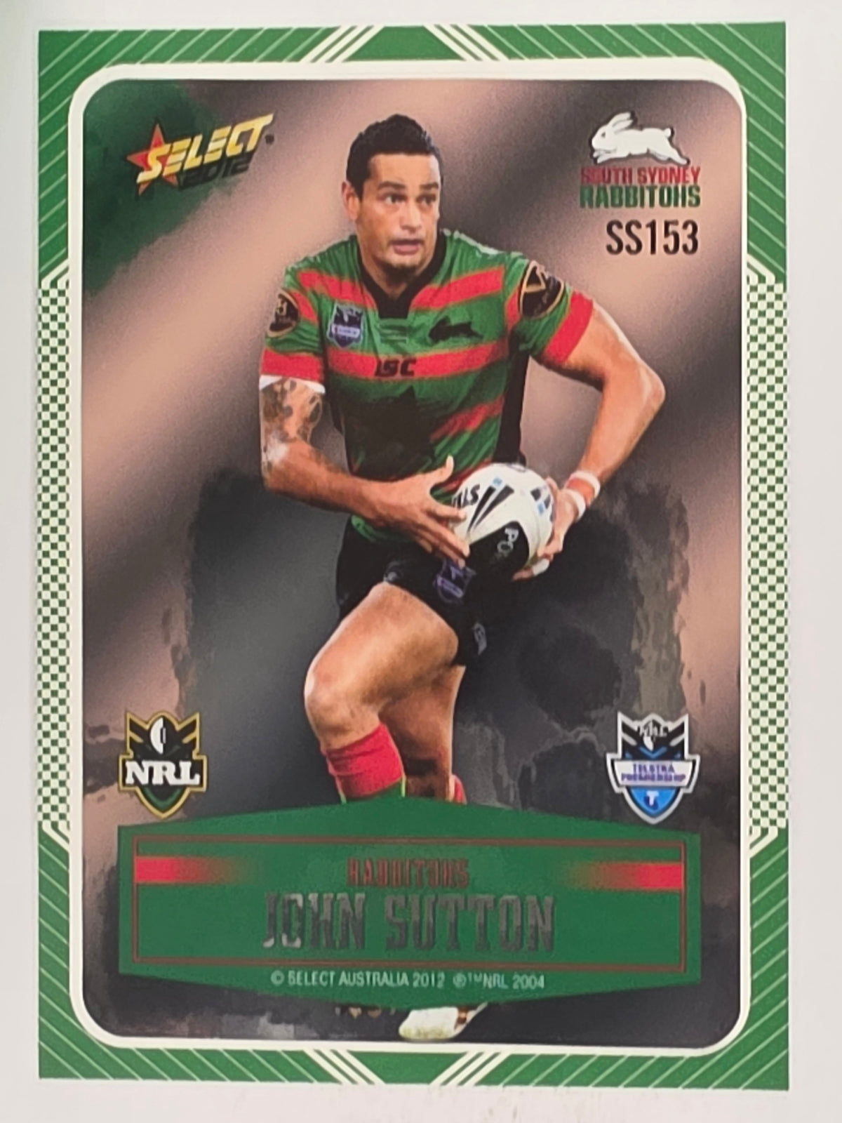 NRL 2012 Champions Peeled Parallel Card #153 John Sutton South Sydney Rabbitohs
