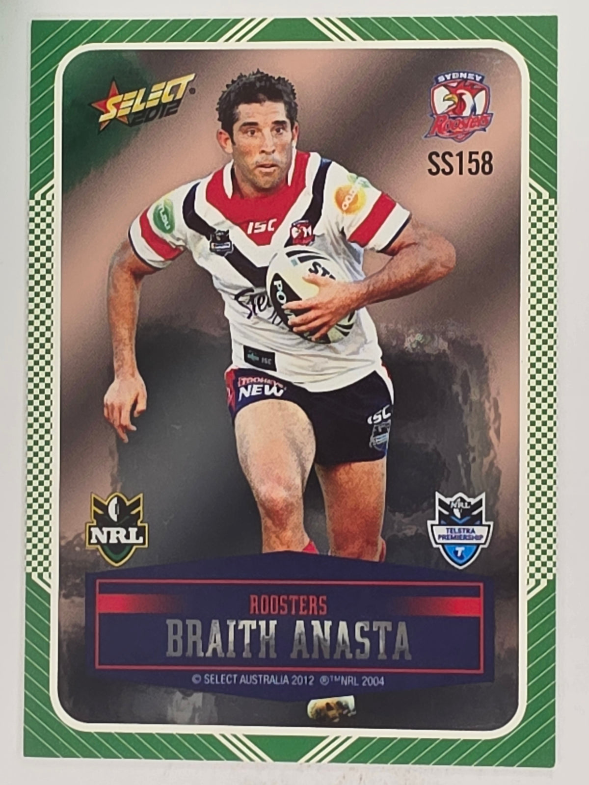 NRL 2012 Champions Peeled Parallel Card #158 Braith Anasta Sydney Roosters