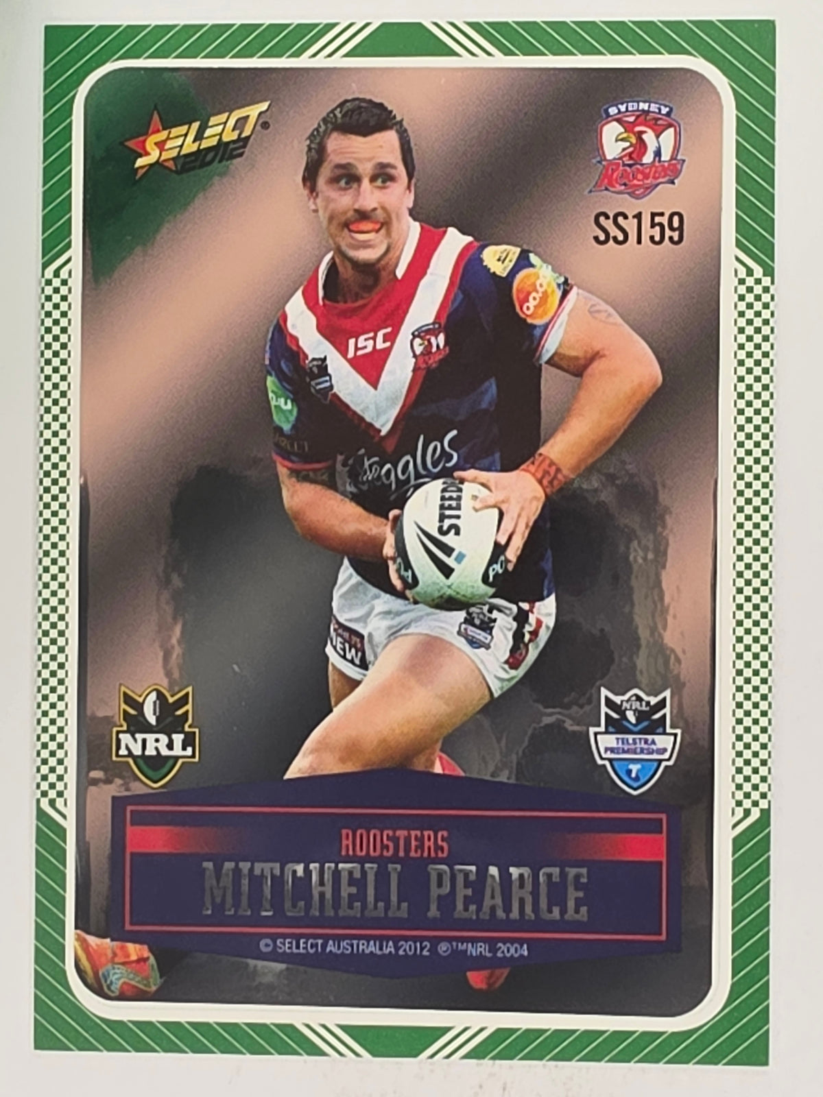 NRL 2012 Champions Peeled Parallel Card #159 Mitchell Pearce Sydney Roosters