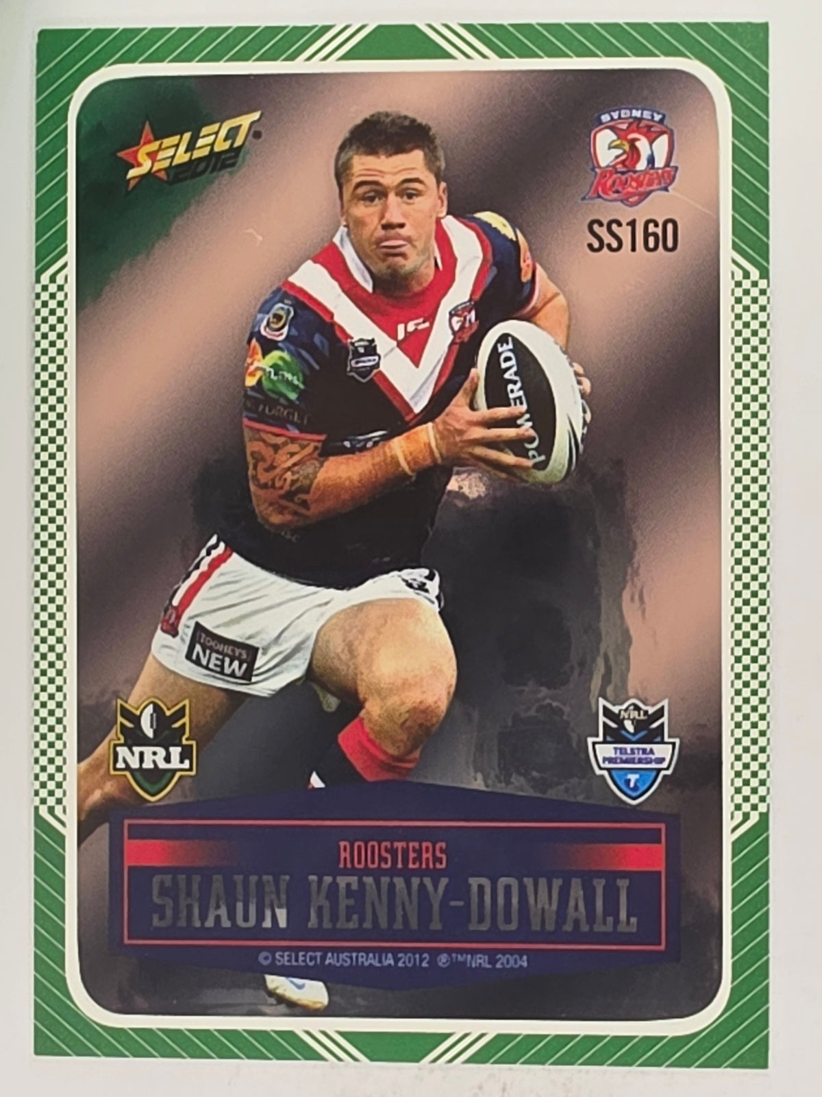 NRL 2012 Champions Peeled Parallel Card #160 Shaun Kenny-Dowall Sydney Roosters