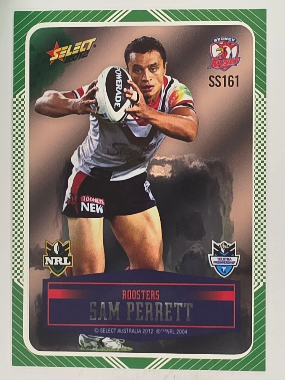 NRL 2012 Champions Peeled Parallel Card #161 Sam Perrett Sydney Roosters