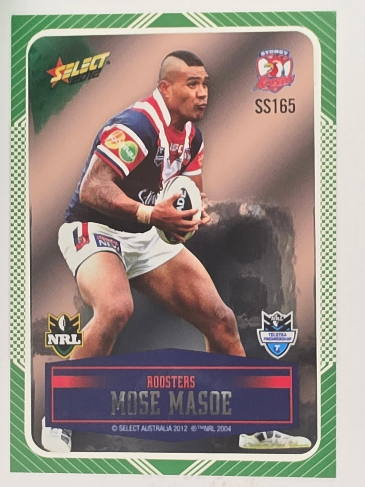 NRL 2012 Champions Peeled Parallel Card #165 Mose Masoe Sydney Roosters