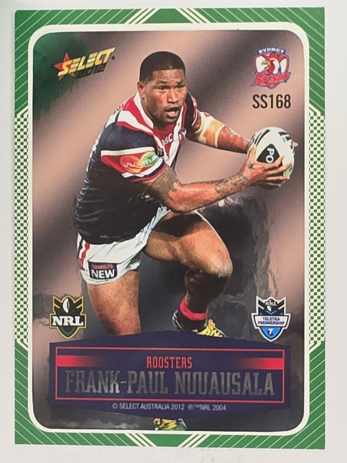 NRL 2012 Champions Peeled Parallel Card #168 Frank-Paul Nuuausala Sydney Roosters
