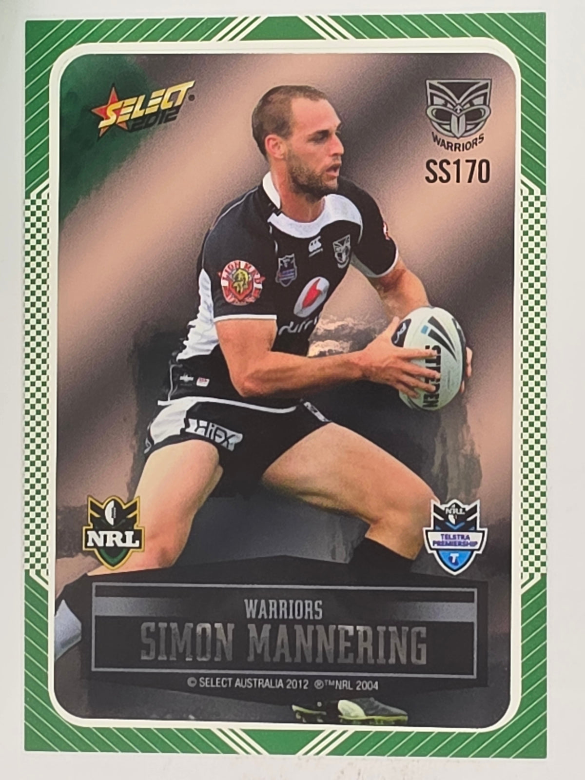 NRL 2012 Champions Peeled Parallel Card #170 Simon Mannering New Zealand Warriors