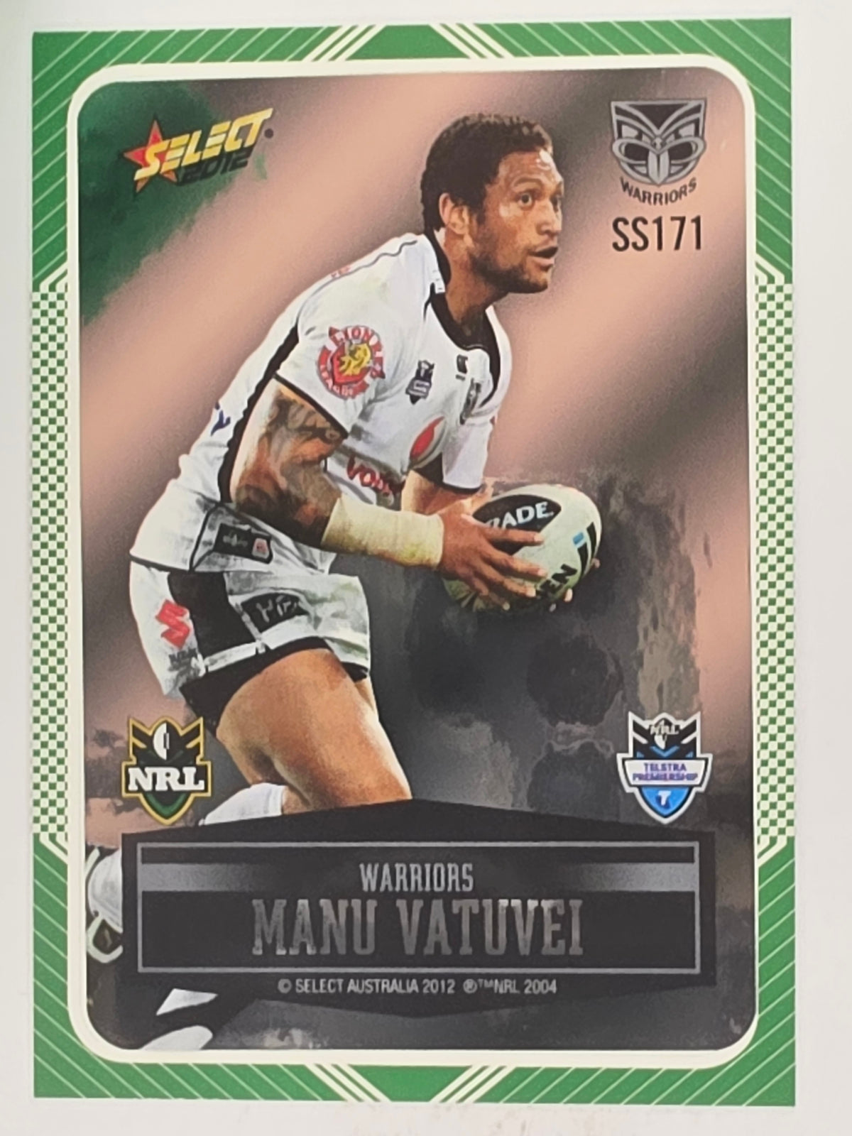 NRL 2012 Champions Peeled Parallel Card #171 Manu Vatuvei New Zealand Warriors