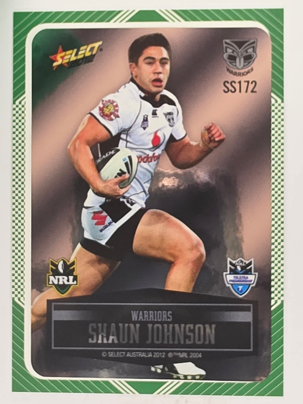 NRL 2012 Champions Peeled Parallel Card #172 Shaun Johnson New Zealand Warriors