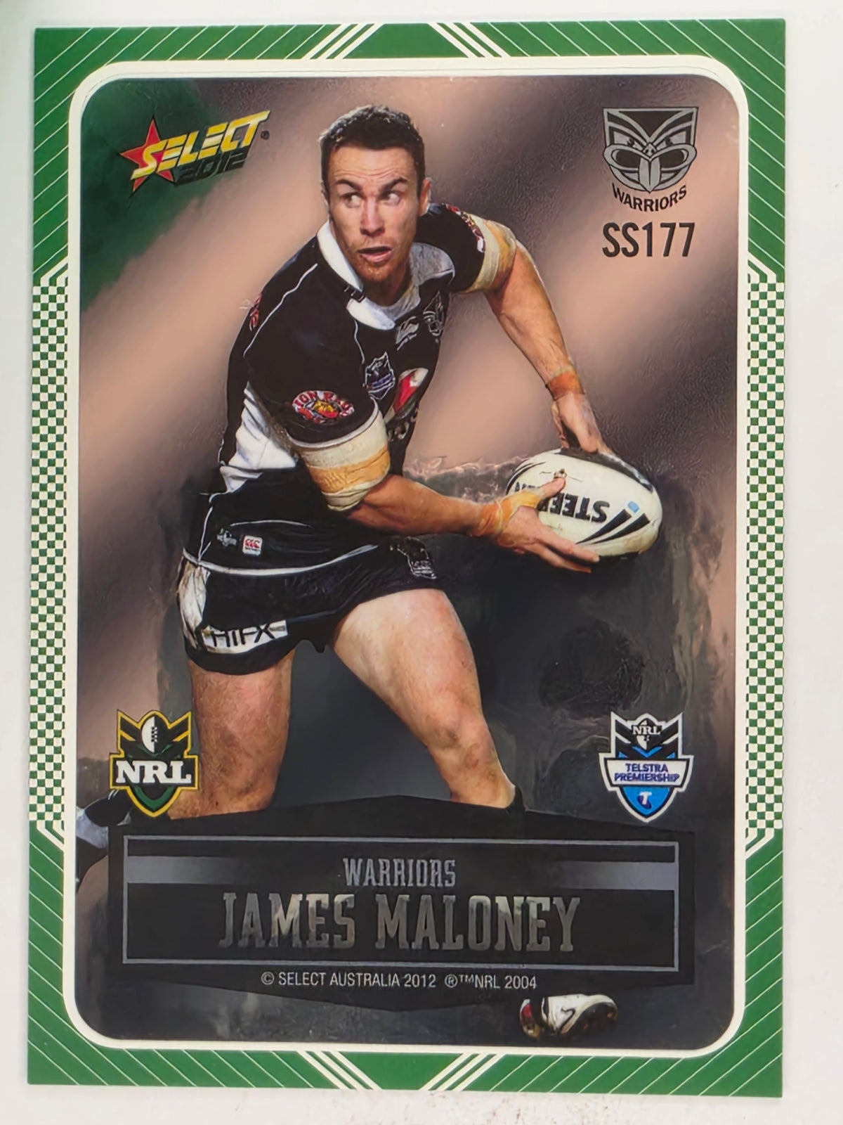 NRL 2012 Champions Peeled Parallel Card #177 James Maloney New Zealand Warriors