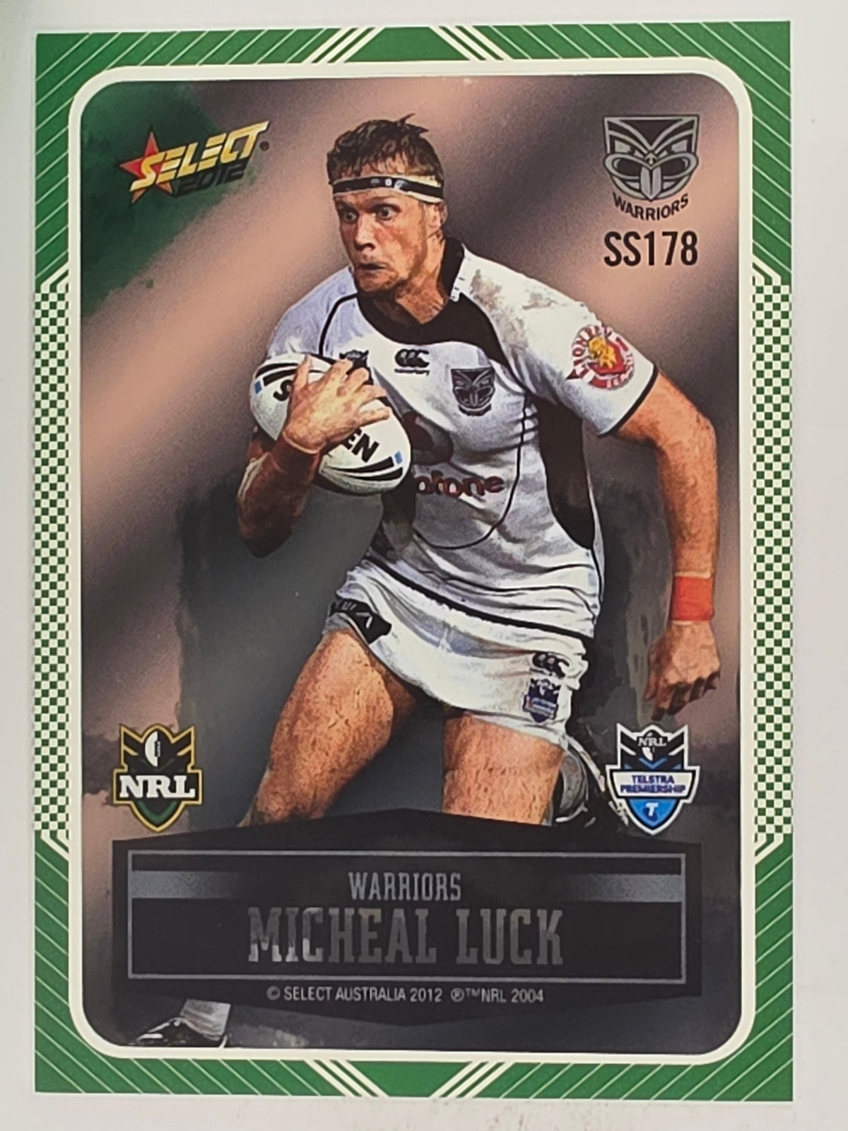 NRL 2012 Champions Peeled Parallel Card #178 Micheal Luck New Zealand Warriors