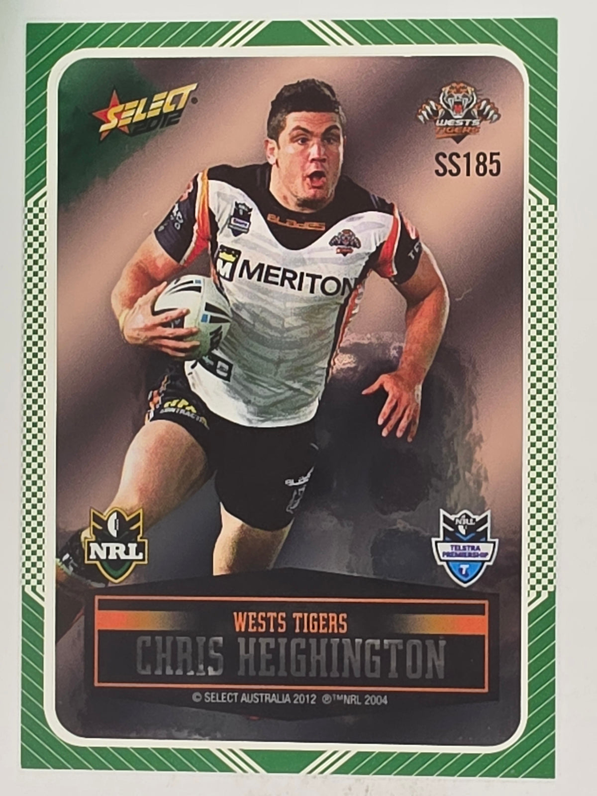 NRL 2012 Champions Peeled Parallel Card #185 Chris Heighington Wests Tigers