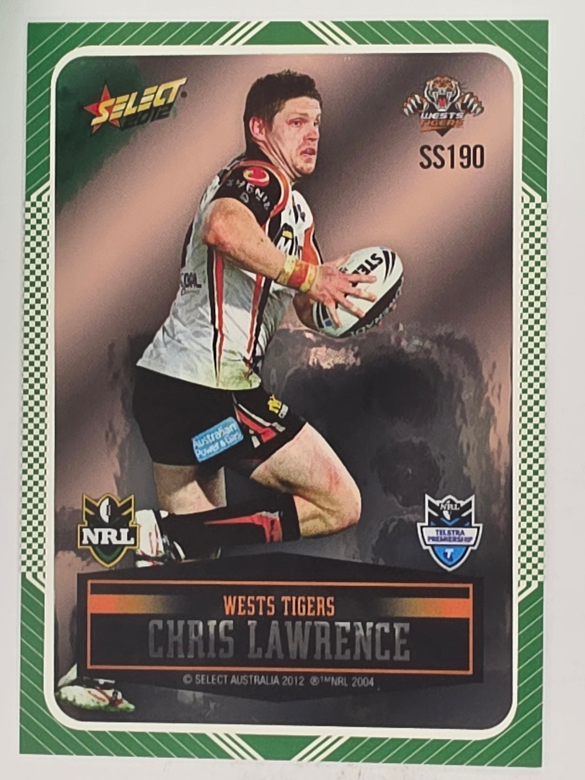 NRL 2012 Champions Peeled Parallel Card #190 Chris Lawrence Wests Tigers