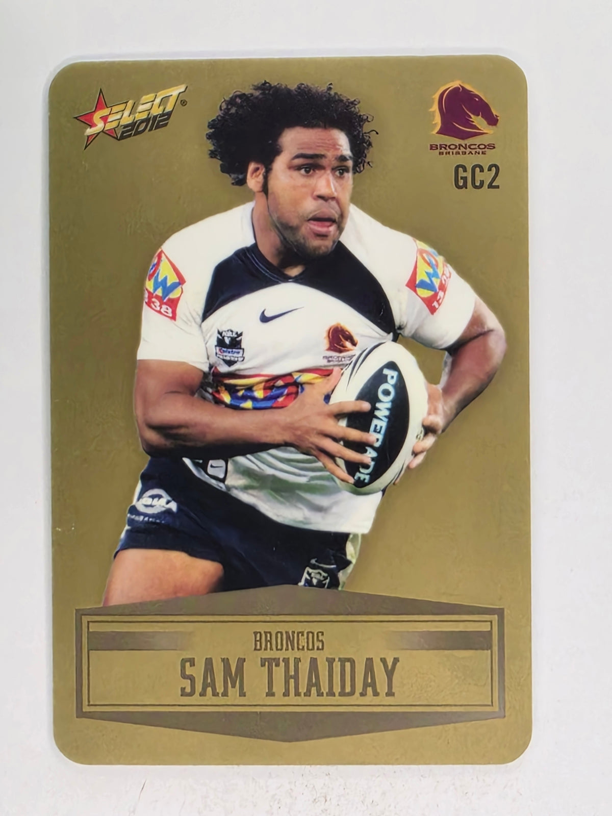 NRL 2012 Champions Gold Parallel Card #2 Sam Thaiday Brisbane Broncos