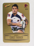 NRL 2012 Champions Gold Parallel Card #3 Corey Parker Brisbane Broncos