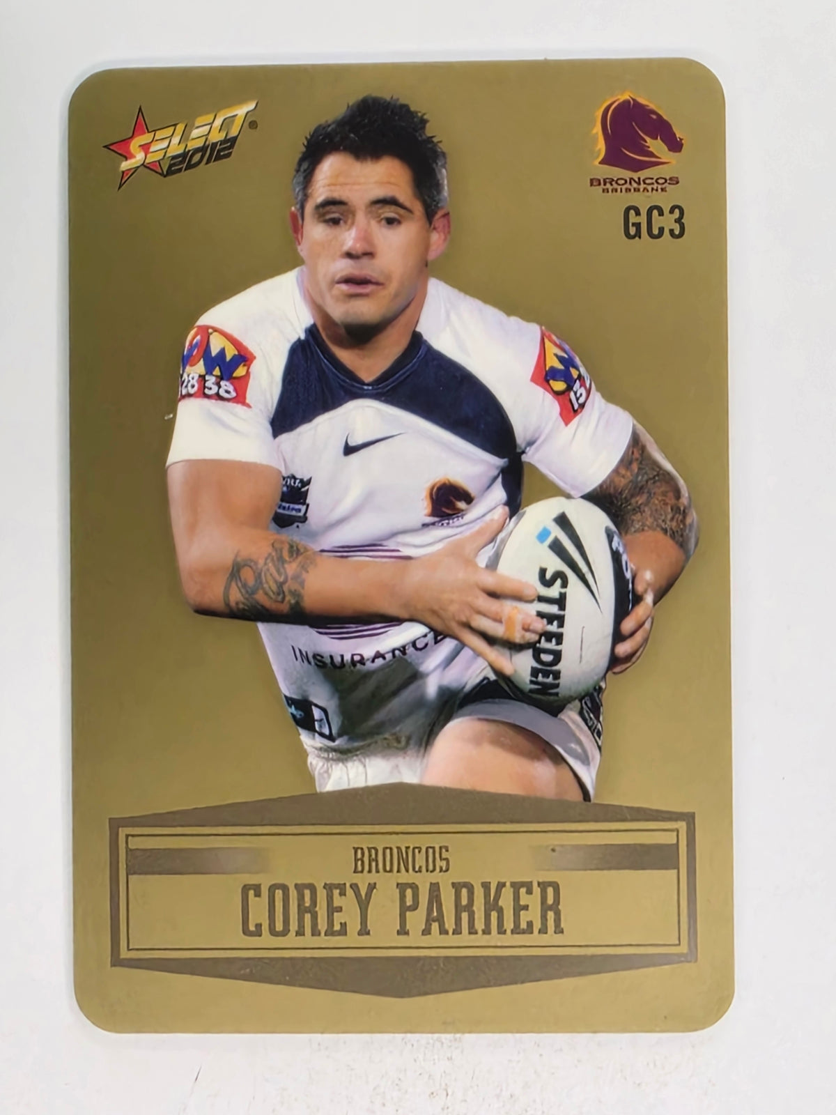 NRL 2012 Champions Gold Parallel Card #3 Corey Parker Brisbane Broncos