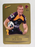 NRL 2012 Champions Gold Parallel Card #5 Jack Reed Brisbane Broncos