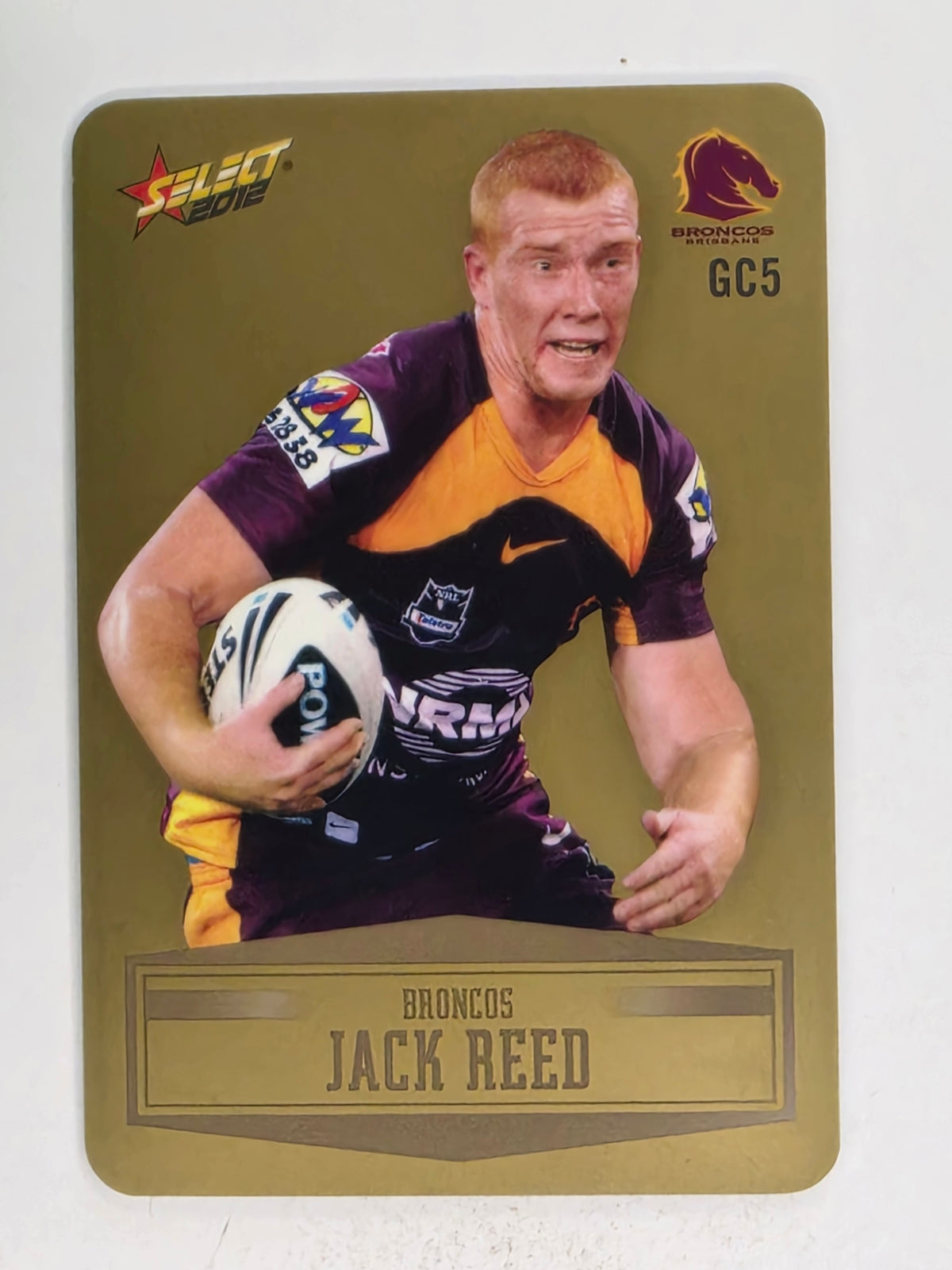NRL 2012 Champions Gold Parallel Card #5 Jack Reed Brisbane Broncos