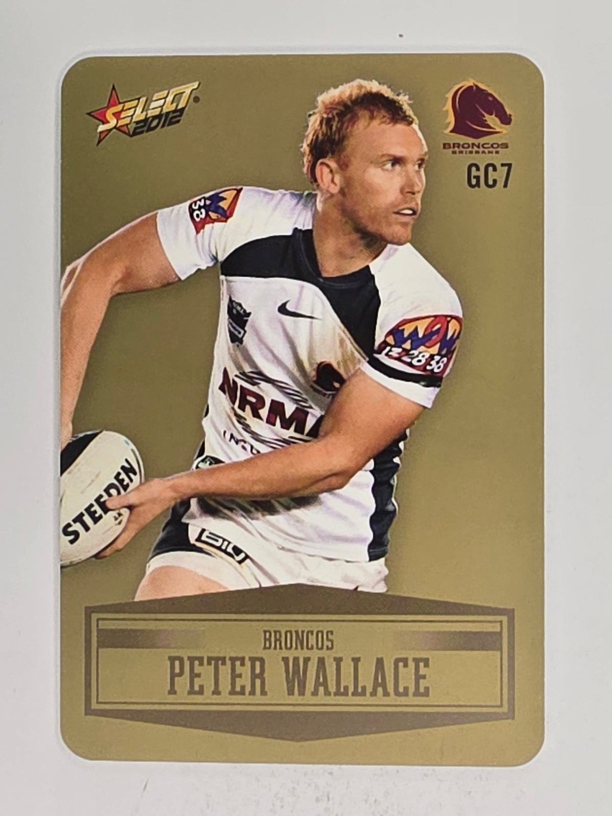 NRL 2012 Champions Gold Parallel Card #7 Peter Wallace Brisbane Broncos
