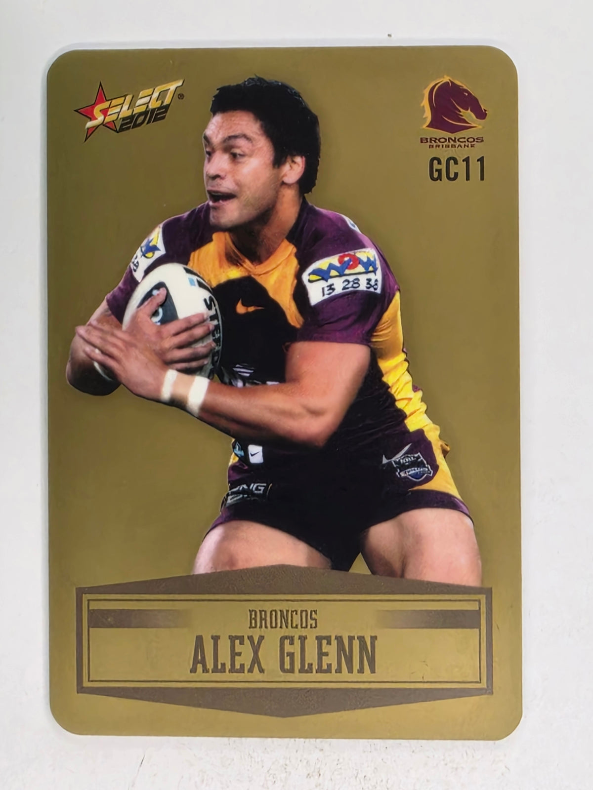 NRL 2012 Champions Gold Parallel Card #11 Alex Glenn Brisbane Broncos