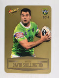 NRL 2012 Champions Gold Parallel Card #14 David Shillington Canberra Raiders