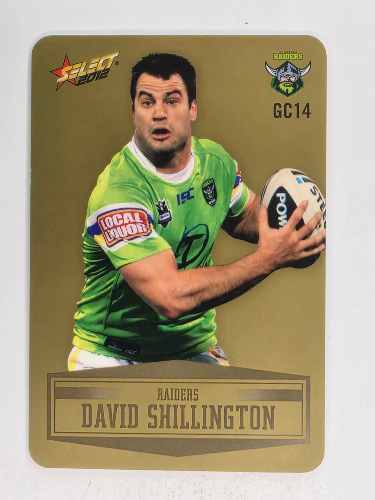 NRL 2012 Champions Gold Parallel Card #14 David Shillington Canberra Raiders