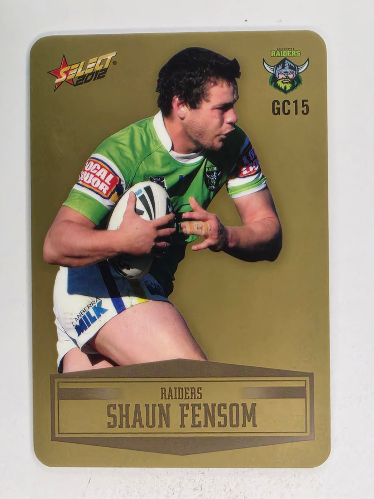 NRL 2012 Champions Gold Parallel Card #15 Shaun Fensom Canberra Raiders
