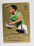 NRL 2012 Champions Gold Parallel Card #22 Bronson Harrison Canberra Raiders