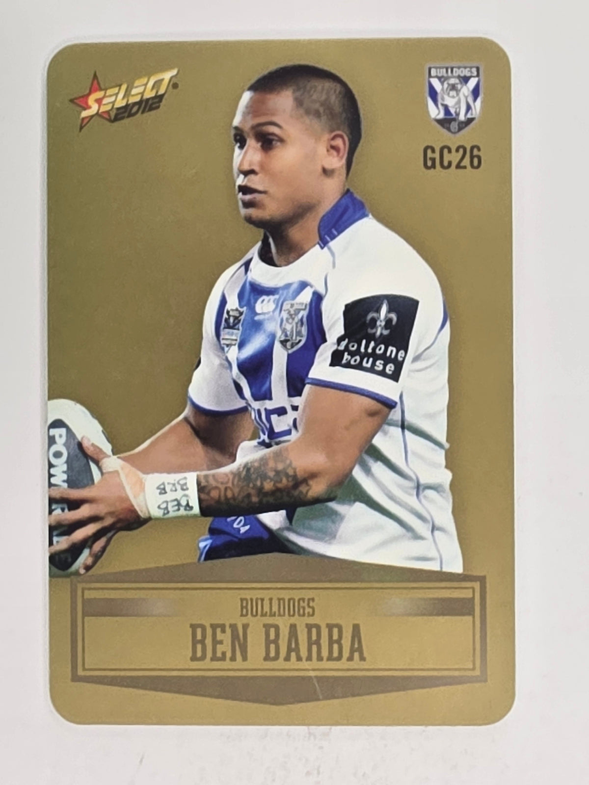 NRL 2012 Champions Gold Parallel Card #26 Ben Barba Canterbury Bankstown Bulldogs