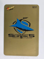NRL 2012 Champions Gold Parallel Card #37 Cronulla Sutherland Sharks Logo