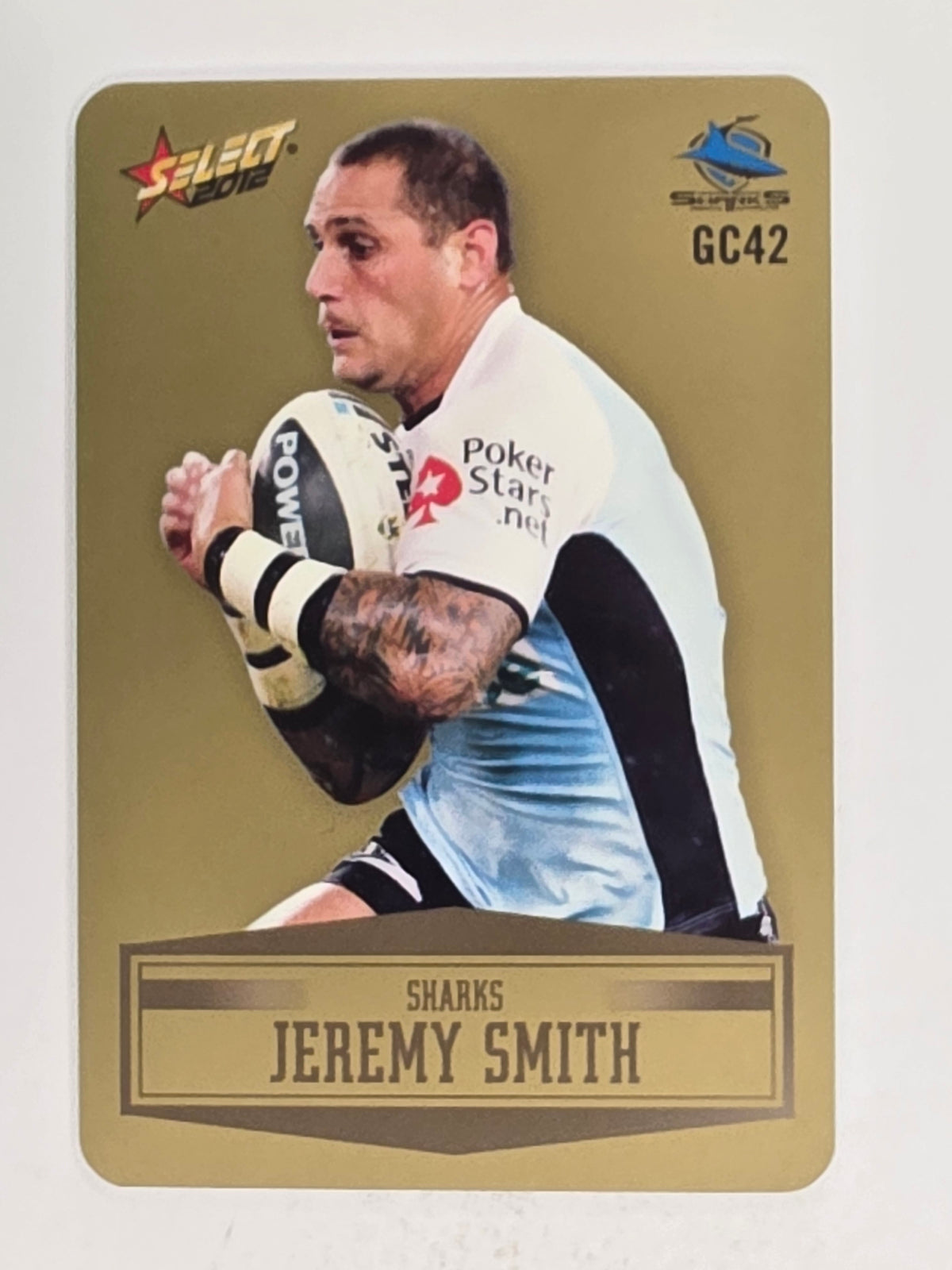NRL 2012 Champions Gold Parallel Card #42 Jeremy Smith Cronulla Sutherland Sharks