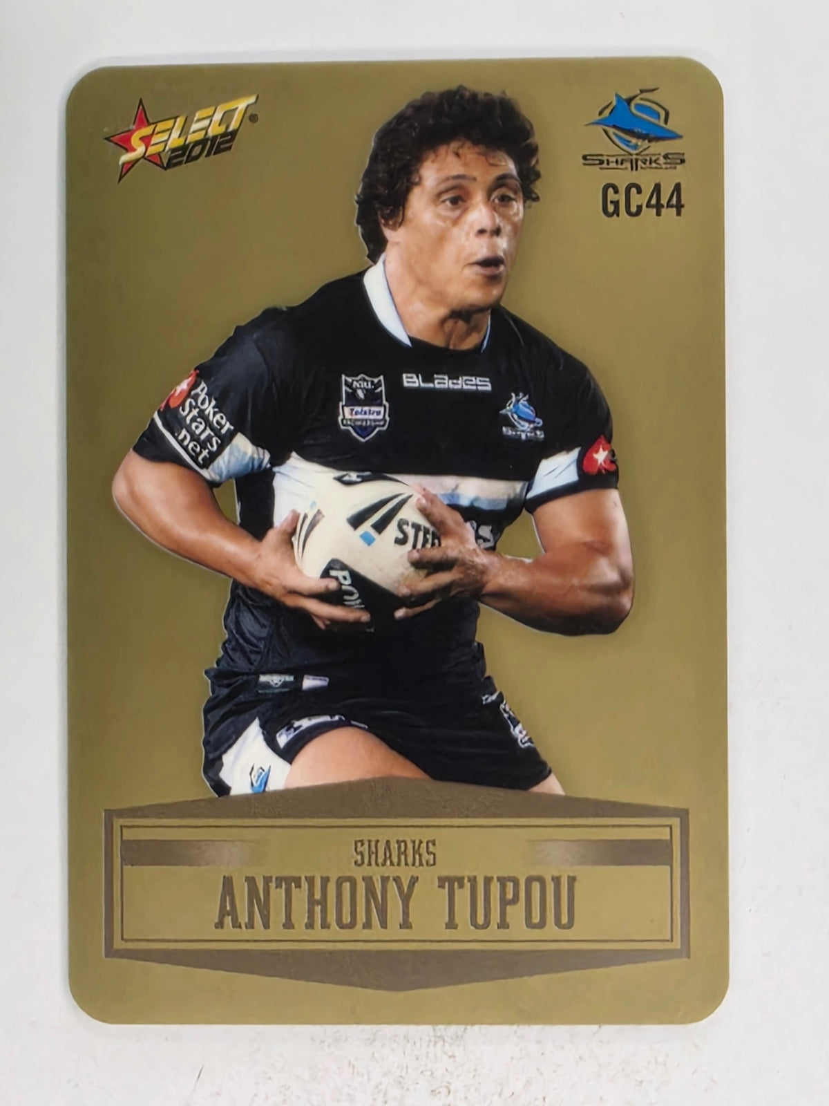 NRL 2012 Champions Gold Parallel Card #44 Anthony Tupou Cronulla Sutherland Sharks