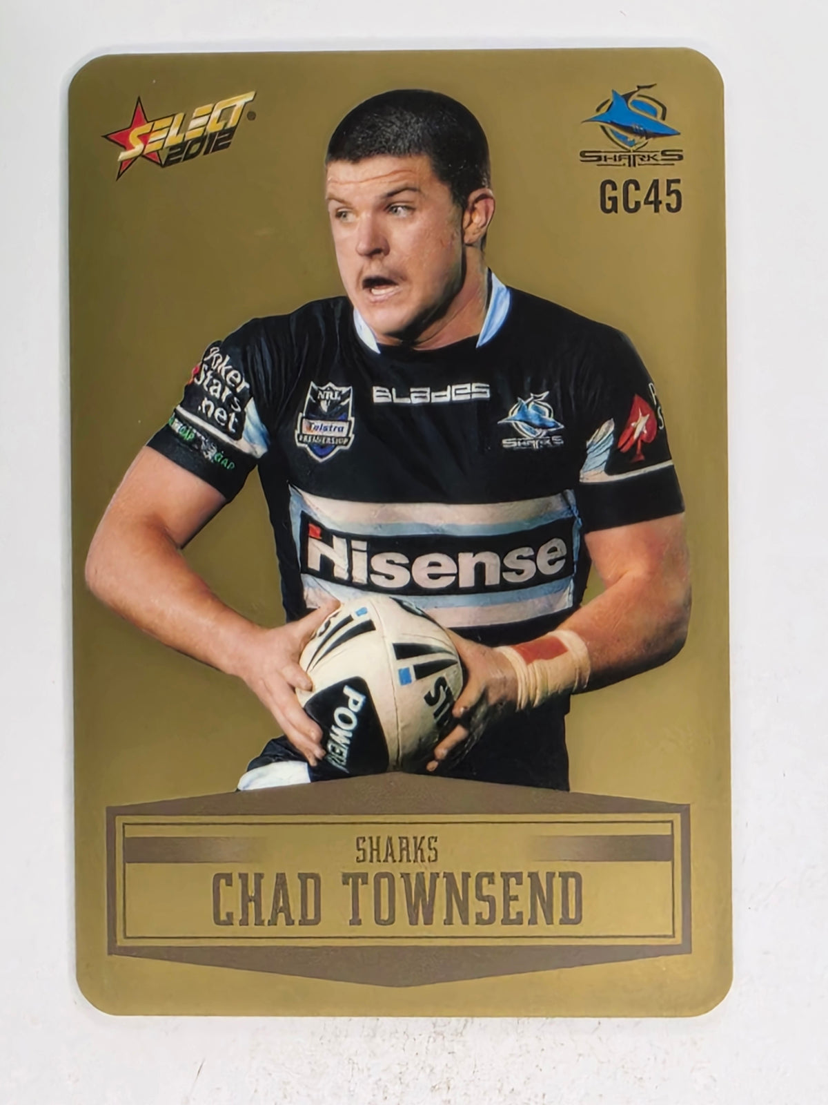 NRL 2012 Champions Gold Parallel Card #45 Chad Townsend Cronulla Sutherland Sharks