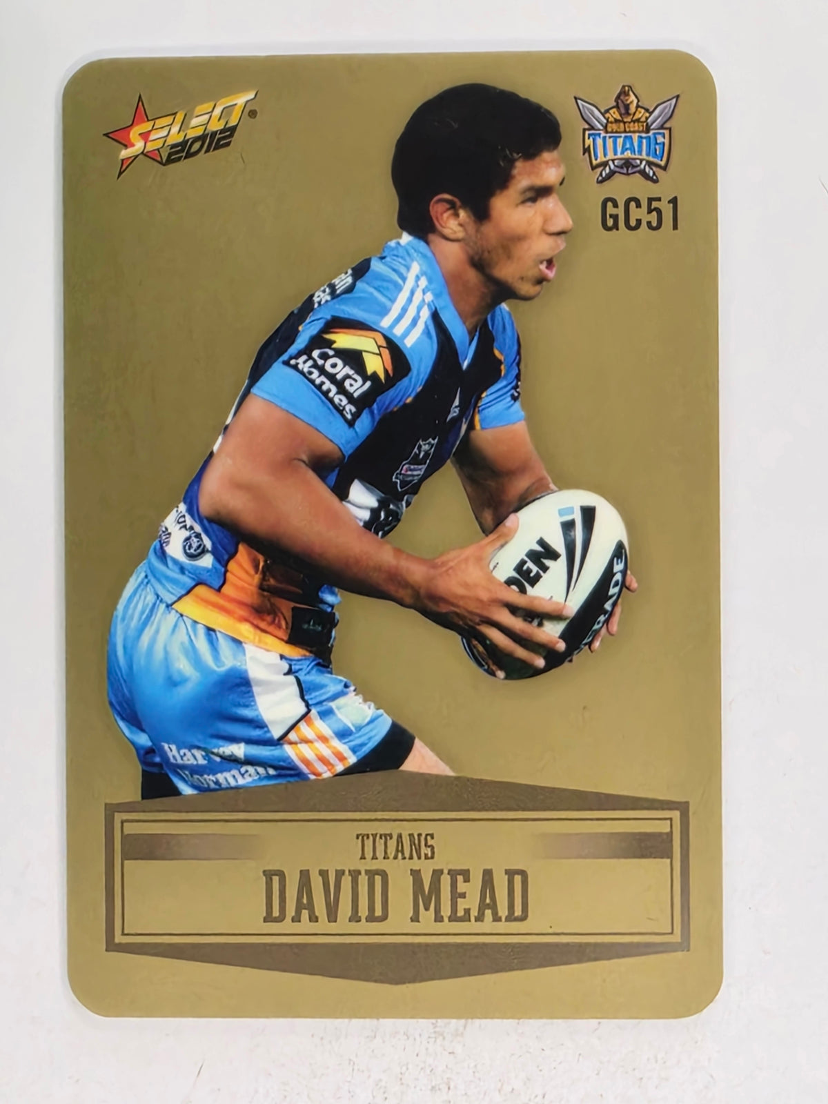 NRL 2012 Champions Gold Parallel Card #51 David Mead Gold Coast Titans