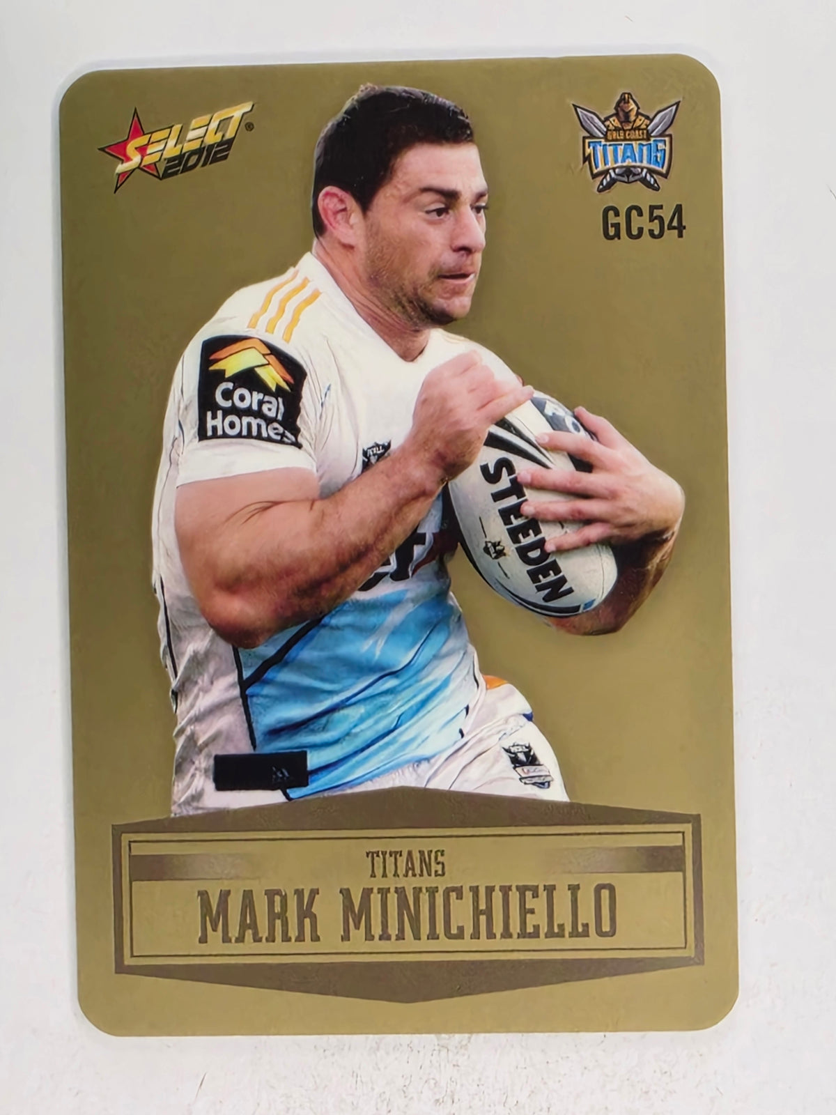 NRL 2012 Champions Gold Parallel Card #54 Mark Minichiello Gold Coast Titans