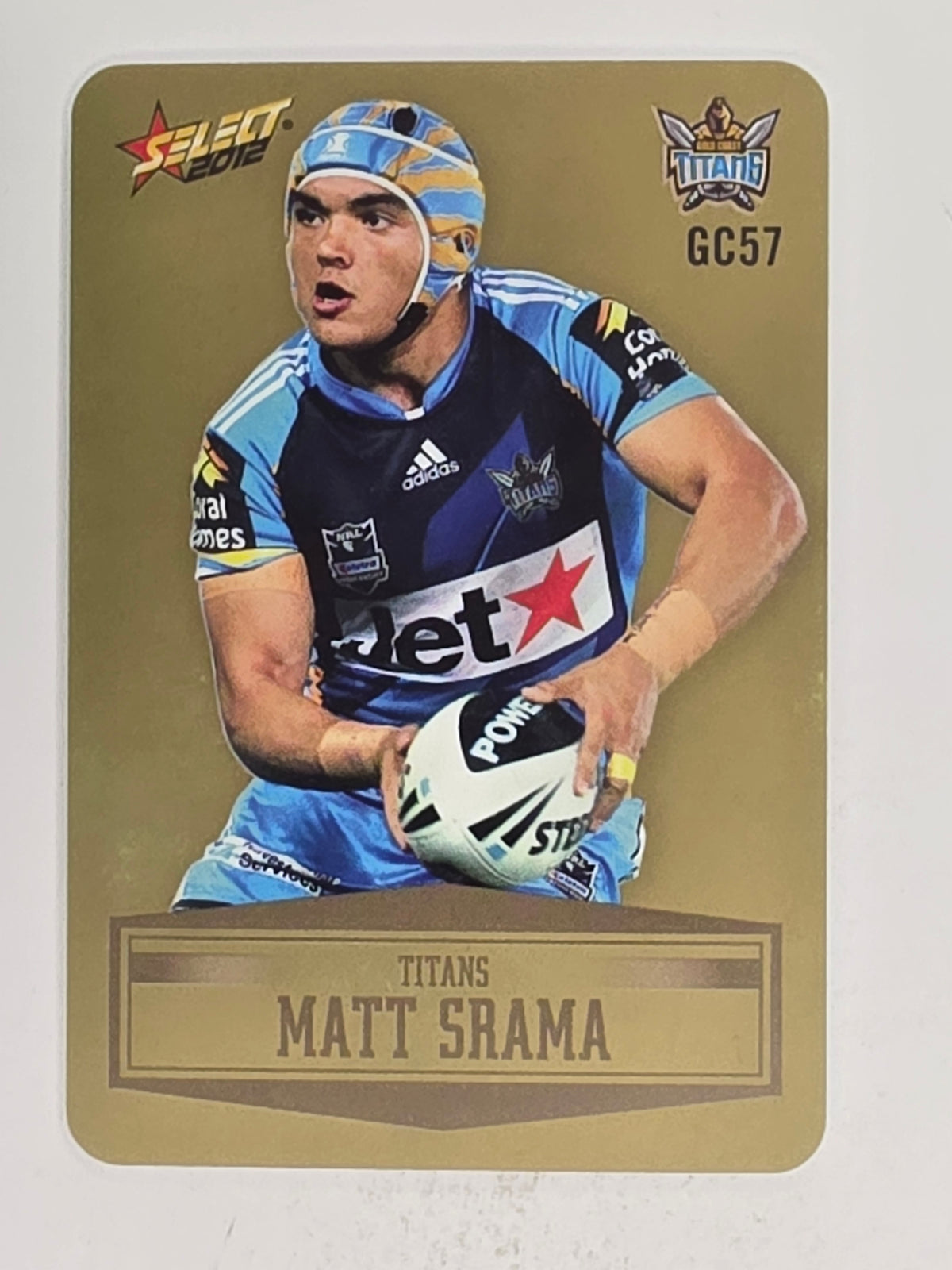NRL 2012 Champions Gold Parallel Card #57 Matt Srama Gold Coast Titans