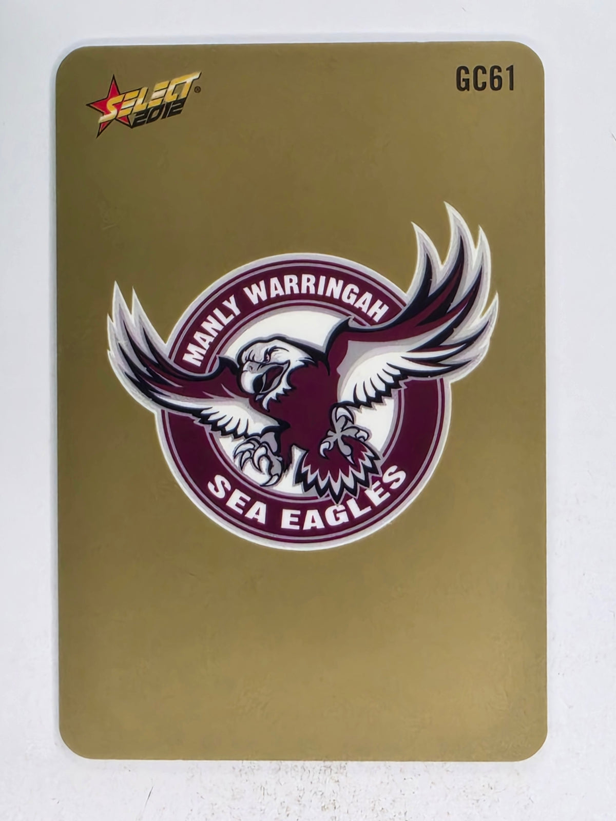 NRL 2012 Champions Gold Parallel Card #61 Manly Warringah Sea Eagles Logo