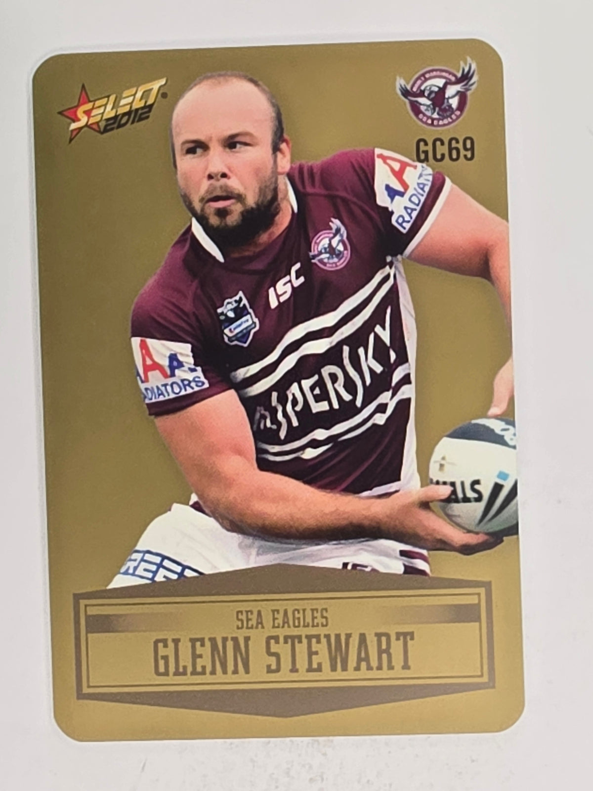 NRL 2012 Champions Gold Parallel Card #69 Glenn Stewart Manly Warringah Sea Eagles