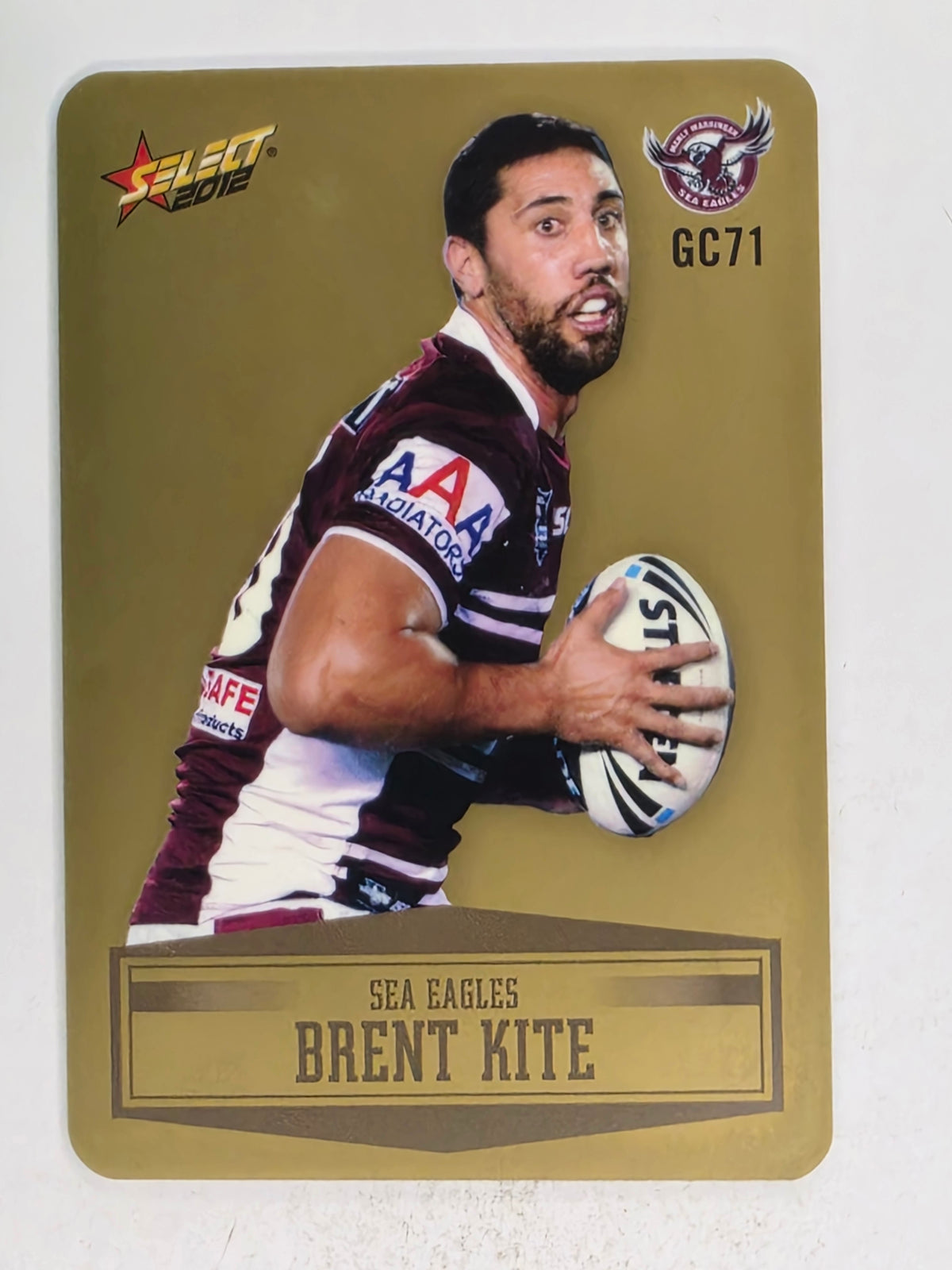 NRL 2012 Champions Gold Parallel Card #71 Brent Kite Manly Warringah Sea Eagles