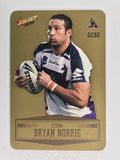 NRL 2012 Champions Gold Parallel Card #80 Bryan Norrie Melbourne Storm