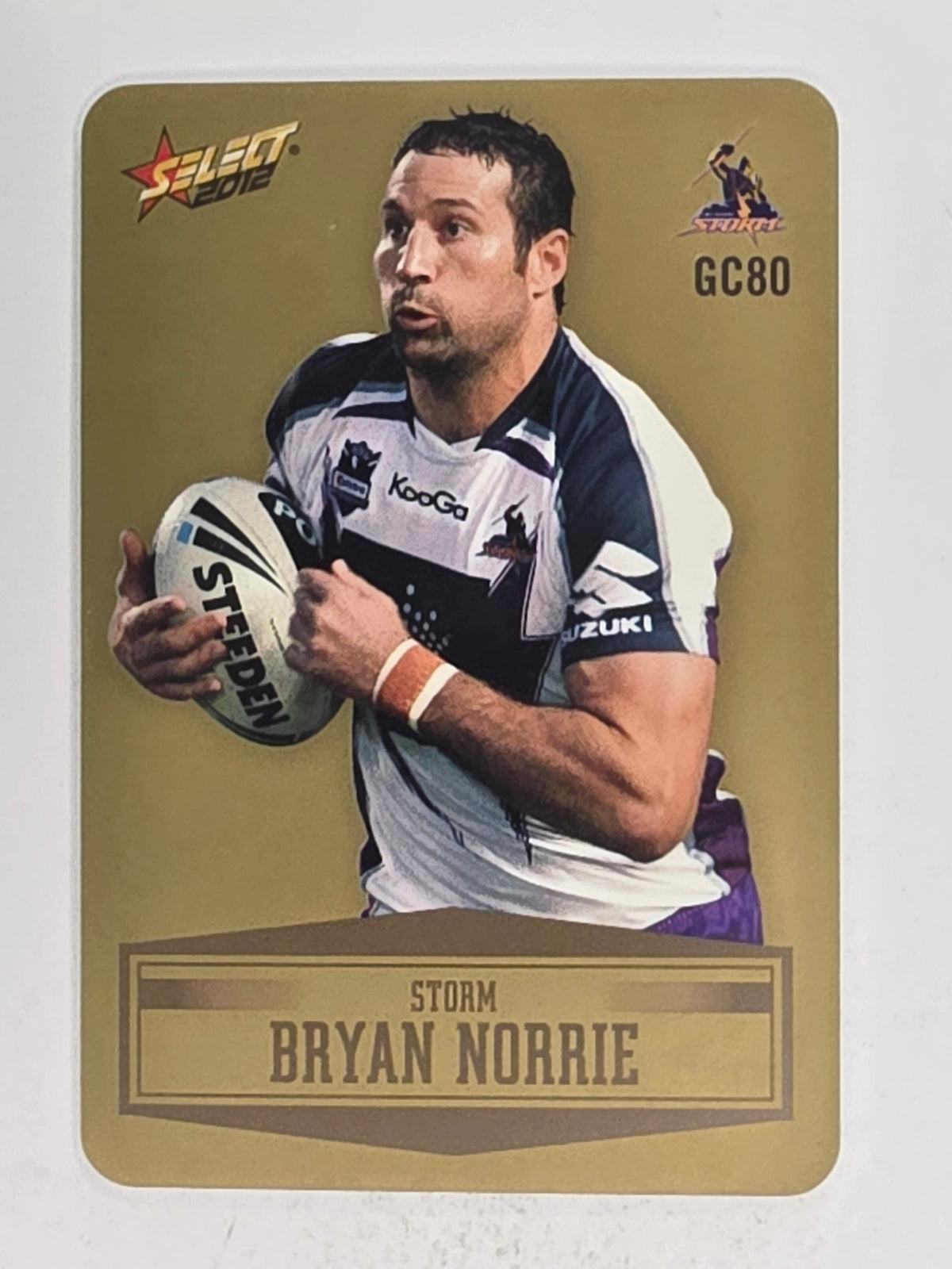 NRL 2012 Champions Gold Parallel Card #80 Bryan Norrie Melbourne Storm
