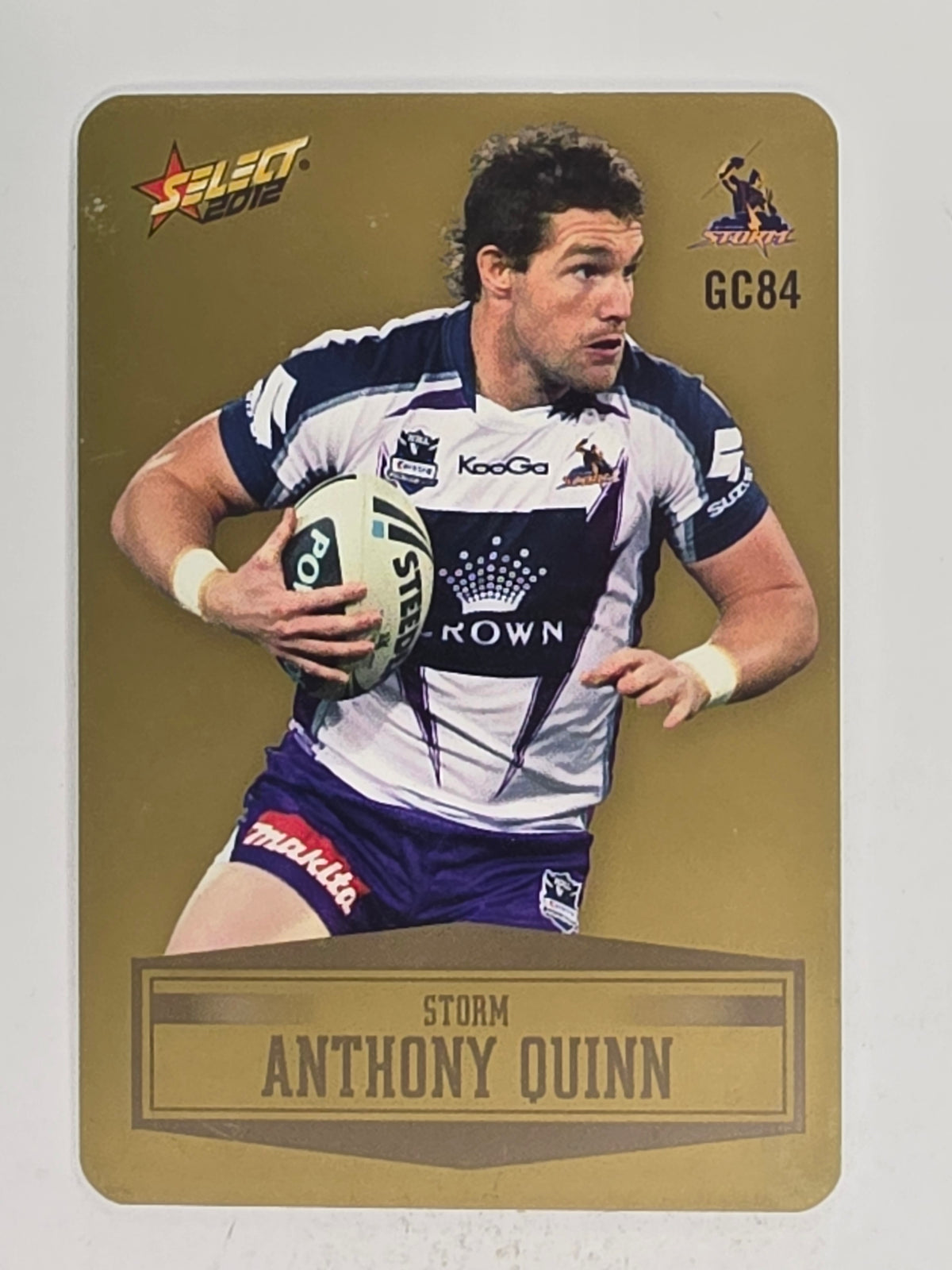 NRL 2012 Champions Gold Parallel Card #84 Anthony Quinn Melbourne Storm