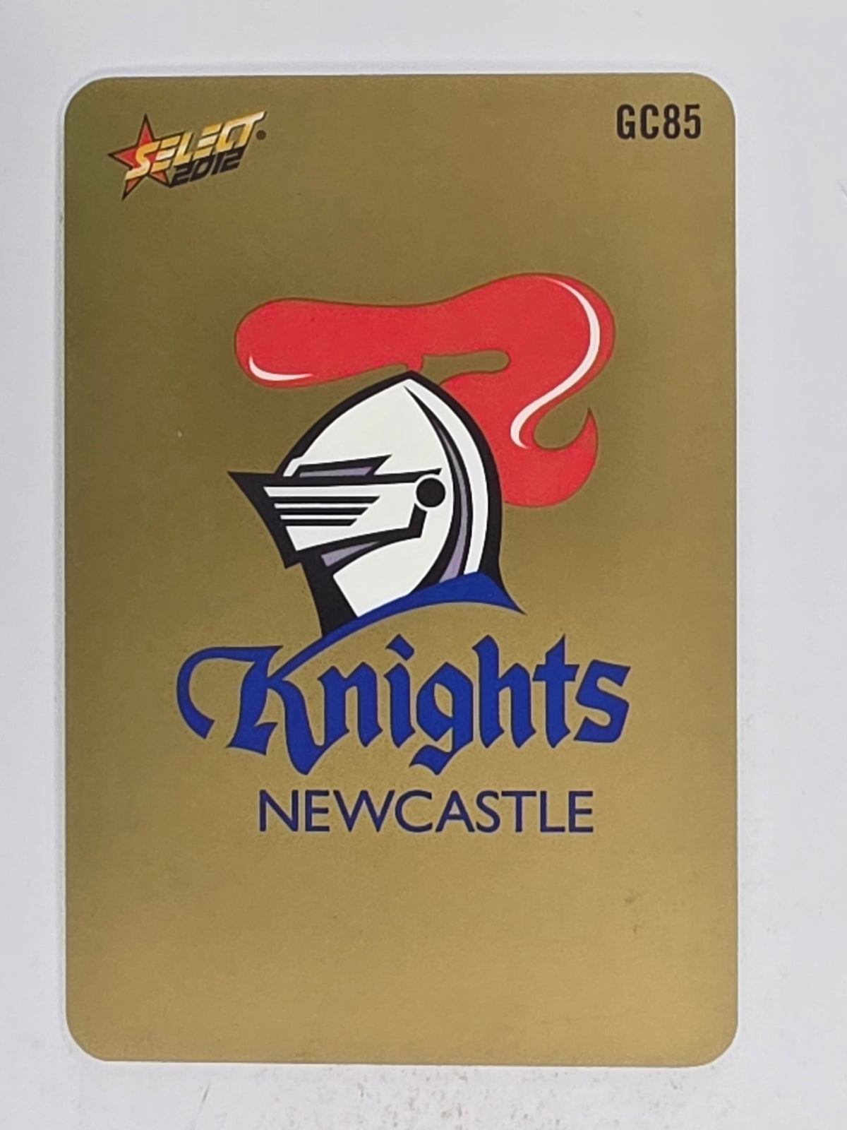 NRL 2012 Champions Gold Parallel Card #85 Newcastle Knights Logo