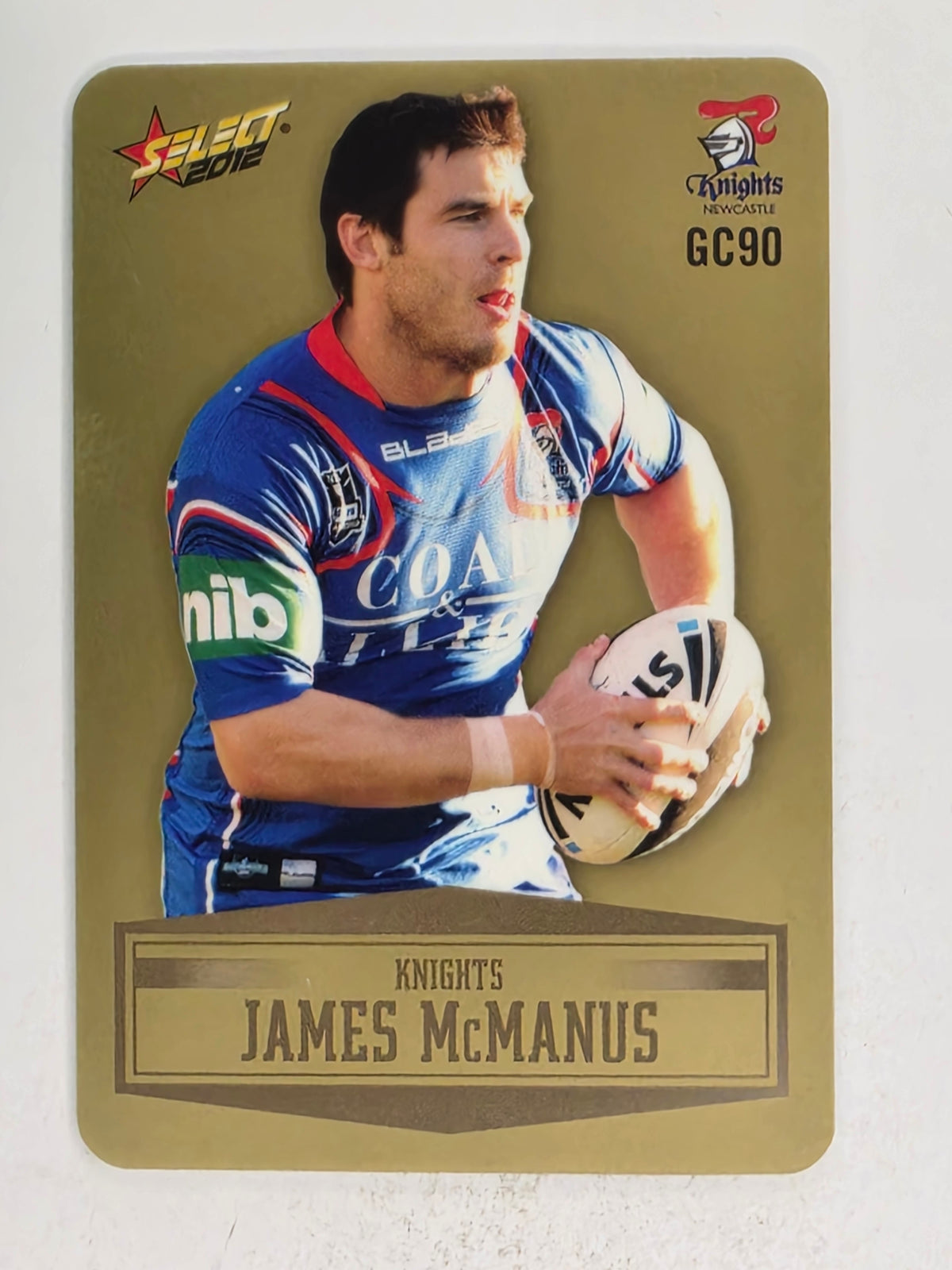 NRL 2012 Champions Gold Parallel Card #90 James McManus Newcastle Knights