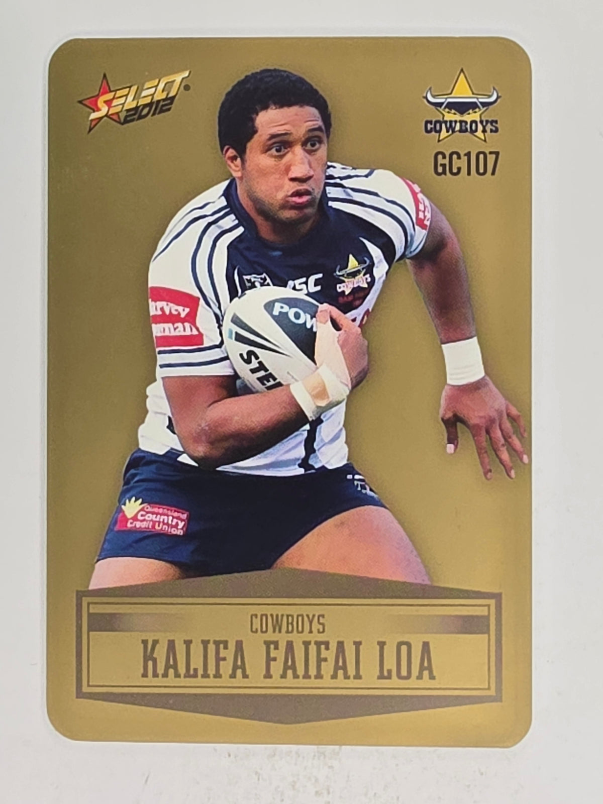 NRL 2012 Champions Gold Parallel Card #107 Kalifa Faifai Loa North Queensland Cowboys