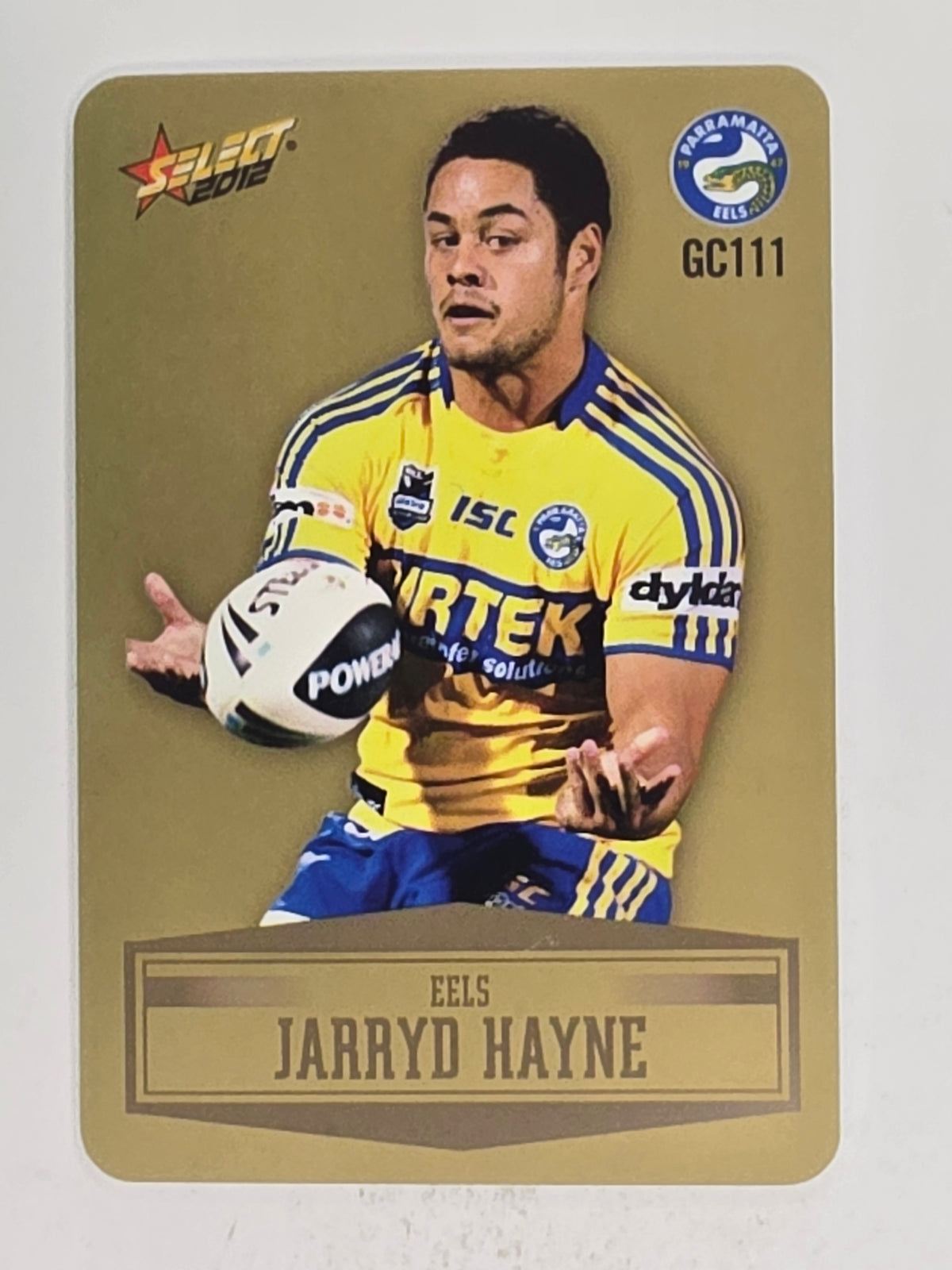 NRL 2012 Champions Gold Parallel Card #111 Jarryd Hayne Parramatta Eels