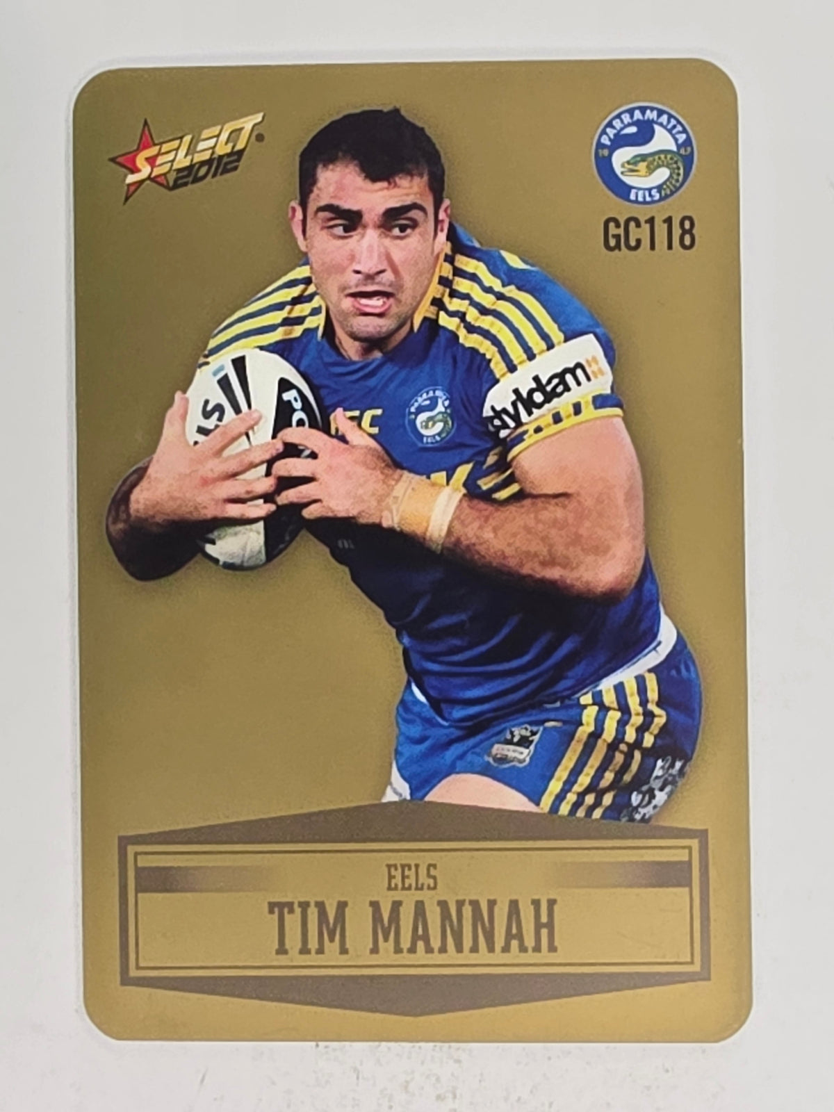NRL 2012 Champions Gold Parallel Card #118 Tim Mannah Parramatta Eels
