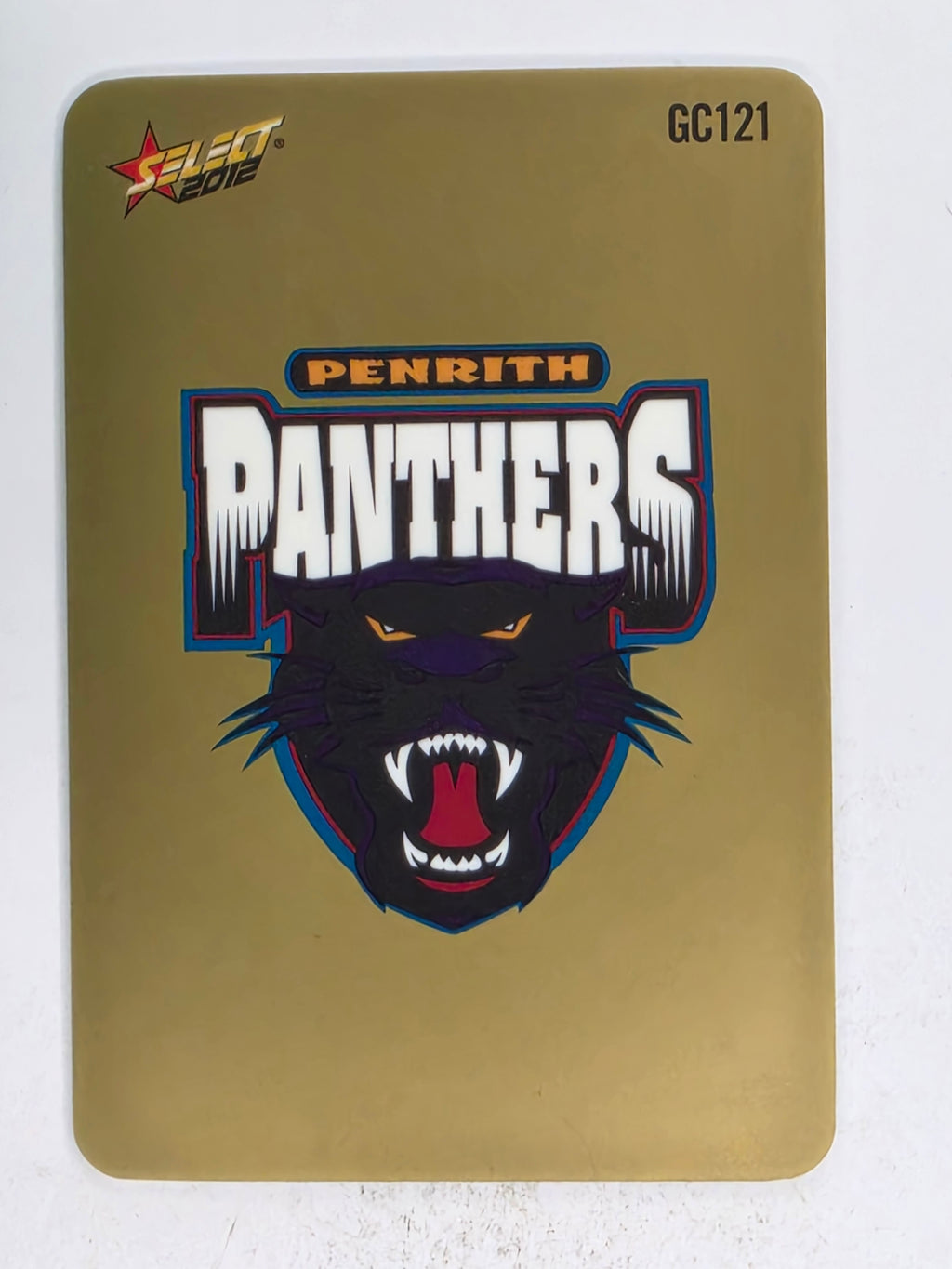 NRL 2012 Champions Gold Parallel Card #121 Penrith Panthers Logo
